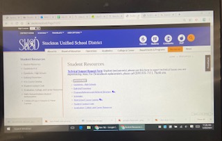 student page on SUSD website 